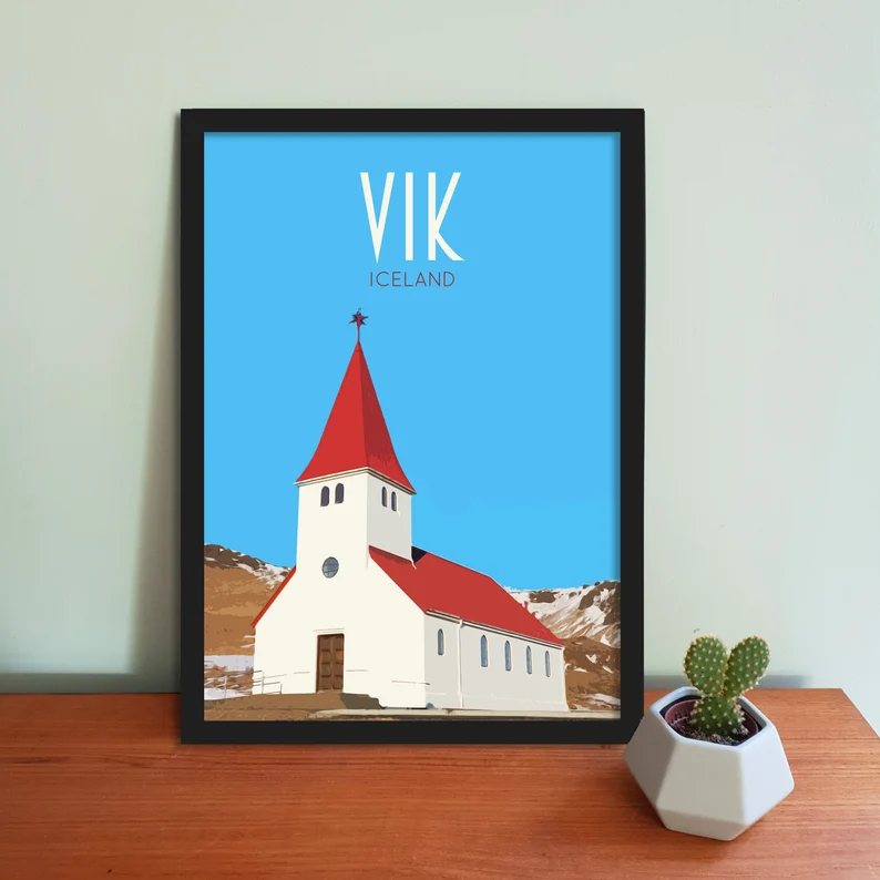 Vik Travel Poster