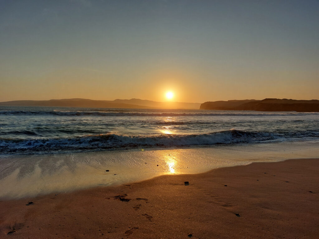 sunset in Paracas